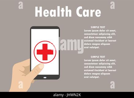 L'application de la santé sur un smartphone. Télévision vecteur. Illustration de Vecteur