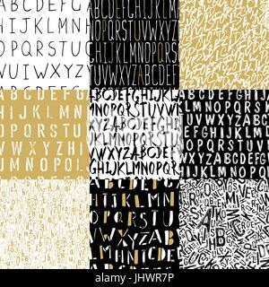 Alphabets différents modèles sans couture Collection Illustration de Vecteur