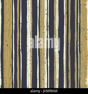 Rayures d'or et noir avec des lignes de points chaotiques. Seamless pattern vecteur dessiné à la main Illustration de Vecteur