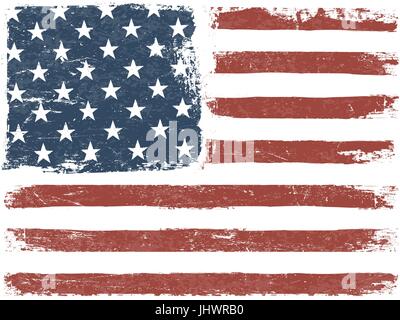 American Flag Grunge Background. Modèle de scénario. Orientation horizontale. Illustration de Vecteur