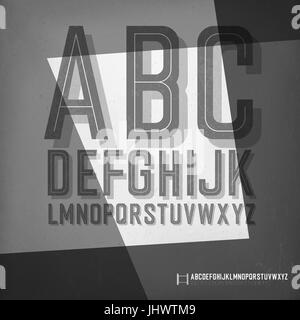 Style vieux film noir de l'alphabet. Illustration de Vecteur