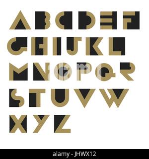 Alphabet rétro géométriques. Style Art déco. Type, police, typographie vintage vector Illustration de Vecteur
