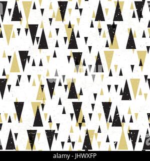 Modèle logique géométrique. L'or et de triangles noirs. Abstract background vector texturé style rétro Illustration de Vecteur