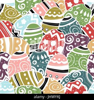 Les oeufs de Pâques colorés sans motif d'arrière-plan Illustration de Vecteur
