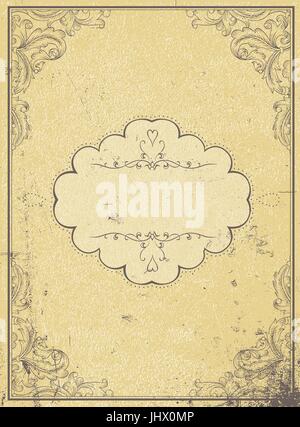 Papier blanc de l'étiquette vintage frame et vintage, à la verticale. Format A4, grunge textures en couches et peut être modifié. Illustration de Vecteur