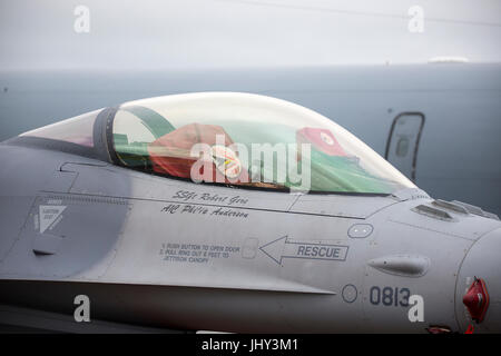 Lockheed Martin F-16 américain en exposition statique Banque D'Images