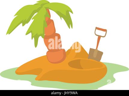 L'île des pirates, l'icône de style cartoon Illustration de Vecteur