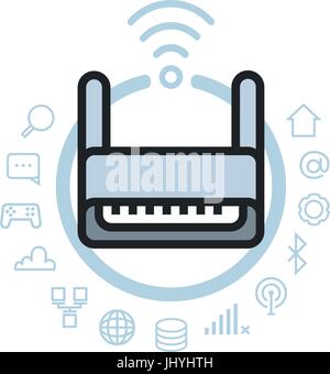 Les technologies de l'Internet icon set Illustration de Vecteur