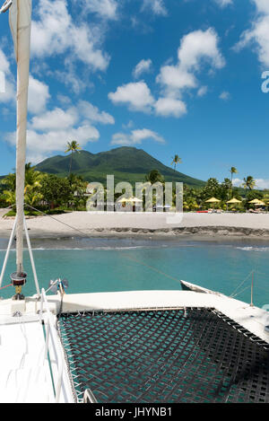 Pinneys Beach à l'hôtel 4 Seasons Nevis dans les Caraïbes Banque D'Images