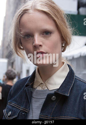 Pas de portrait de beauté Maquillage Fashion model Hanne Gaby Odiele durant la Fashion Week de New York Banque D'Images