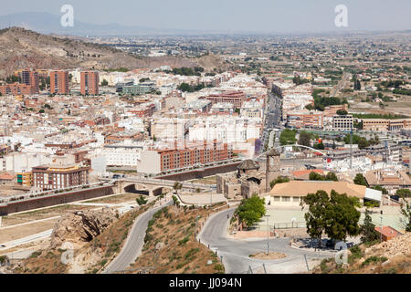 Vue panoramique sur la vieille ville de Lorca, province de Murcie, au sud de l'Espagne Banque D'Images