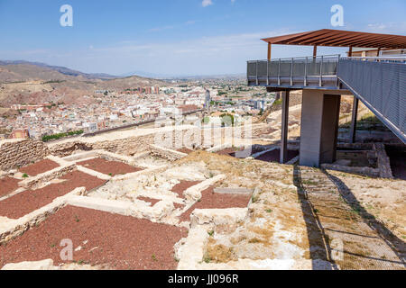 Vue panoramique sur la vieille ville de Lorca, province de Murcie, au sud de l'Espagne Banque D'Images