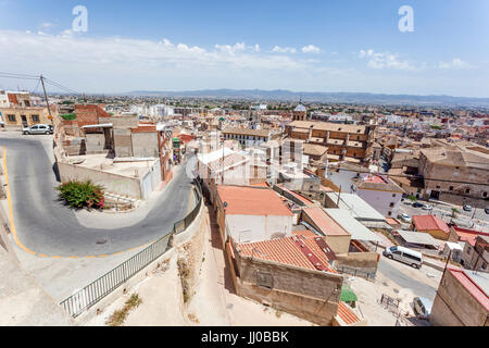 Vue panoramique sur la vieille ville de Lorca, province de Murcie, au sud de l'Espagne Banque D'Images