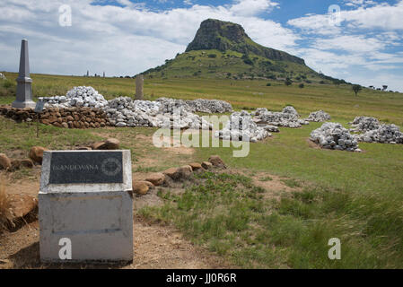 L'Isandlwana tombes Memorial et de bataille de bataille Anglo Zulu 1879 KwaZulu-Natal Afrique du Sud Banque D'Images