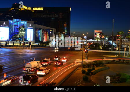 Strip de Las Vegas de nuit Banque D'Images