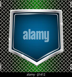 Vector background industriel. L'acier inoxydable. Cadre dans la forme d'un bouclier pentagonal. Illustration de Vecteur