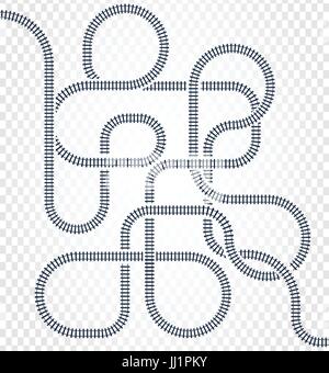 Ligne de chemin de fer, labyrinthe et nœuds. La carte du tramway aux trains avec tours et ponts vector illustration Illustration de Vecteur