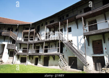 Les chambres du mur Prejmer église fortifiée, Roumanie Banque D'Images