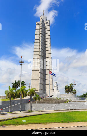 Jose Marti, monument commémoratif sur la Plaza de la Revolucion, la Révolution, La Havane, Cuba Squarre Banque D'Images