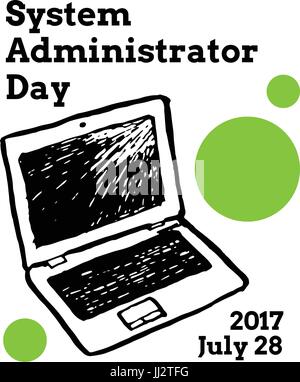 La Journée de reconnaissance de l'administrateur système, Juillet Illustration de Vecteur