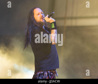 Bridgeview, Illinois, États-Unis. 15 juillet, 2017. JONATHAN DAVIS de Korn au cours de Chicago Open Air Festival de musique au Toyota Park de Bridgeview, New York Crédit : Daniel DeSlover/ZUMA/Alamy Fil Live News Banque D'Images