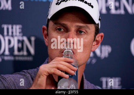 Southport, Royaume-Uni. 18 juillet, 2017. Justin Rose parle aux médias avant de pratiquer le mardi à la 146e Open Golf Championship au Royal Birkdale Golf Club Crédit : Motofoto/Alamy Live News Banque D'Images