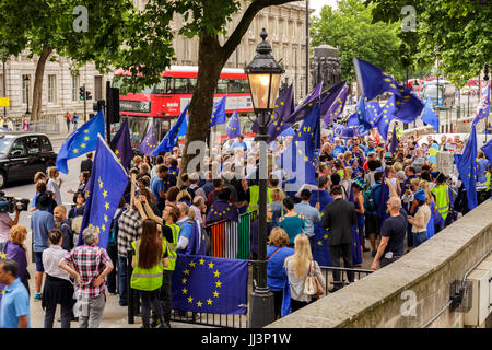 Londres, Royaume-Uni - 23 juin, 2017 Protestation : Anti-Brexit sur Whitehall à Londres Banque D'Images