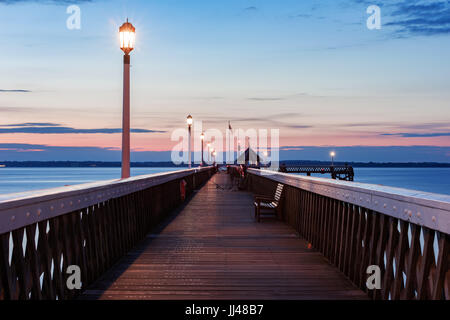 Yarmouth Waterfront au coucher du soleil Banque D'Images