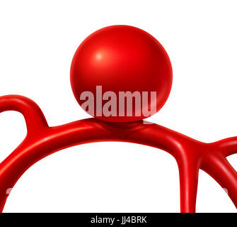 Un anévrisme isolé comme concept médical et de l'anatomie humaine symbole de symptômes et diagnostic d'un vaisseau sanguin qui est bombée en forme. Banque D'Images