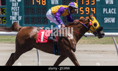 Les courses de chevaux l'action au Cal Expo de Sacramento, en Californie. Banque D'Images