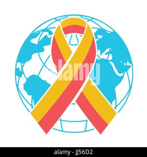 Icône sur la Journée mondiale contre l'hépatite. Vector illustration d'un ruban pour la Journée mondiale de l'hépatite. Illustration de Vecteur