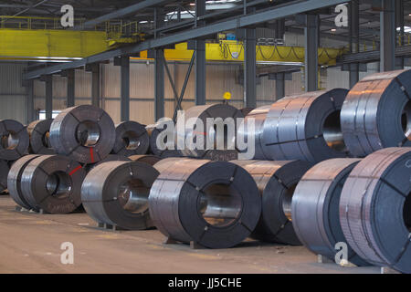 La liberté de l'acier, le recyclage de l'acier et le rouleau en acier fabricants, Newport, Wales, Royaume-Uni Banque D'Images