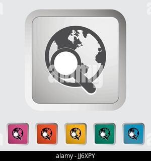 Recherche globale seule icône. Vector illustration. Illustration de Vecteur