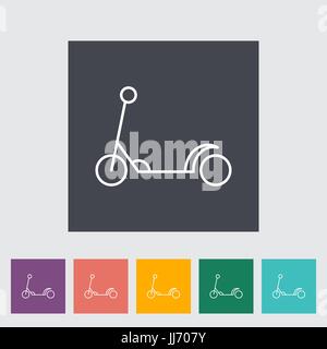 Enfant Scooter fine ligne télévision vector icon set connexes pour des applications web et mobiles. Il peut être utilisé comme - pictogramme, icône, élément infographique. Vector Illustration de Vecteur