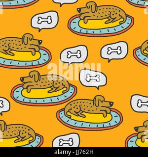 Chien sur un tapis pour motif. Accueil fond dream pet Illustration de Vecteur