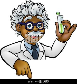 Scientifique principal personnage Holding Test Tube Illustration de Vecteur