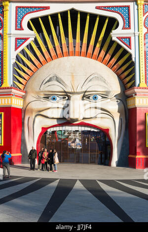 Luna Park Entrance, Esplanade, St Kilda, South Melbourne, Victoria, Australie Banque D'Images