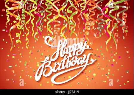 Joyeux anniversaire vecteur conception typographique pour les cartes de vœux, carte d'anniversaire, carte d'invitation. Texte anniversaire isolés, lettrage composition. Mauvais vecteur Illustration de Vecteur