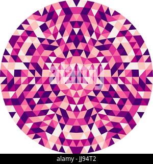 Tour triangle géométrique abstraite mandala kaléidoscopique design - modèle vecteur symétrique art de triangles colorés Illustration de Vecteur