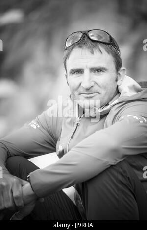 Portrait du célèbre alpiniste Ueli Steck Banque D'Images