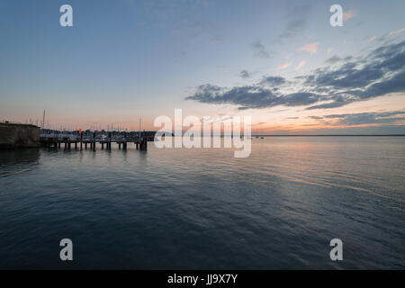 Yarmouth Waterfront au coucher du soleil Banque D'Images