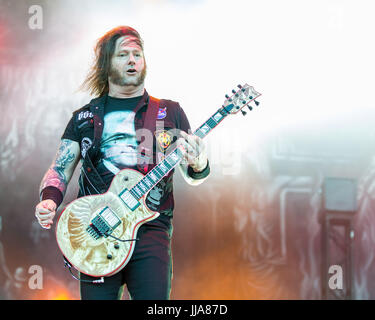 Bridgeview, Illinois, États-Unis. 16 juillet, 2017. GARY HOLT de Slayer au cours de Chicago Open Air Festival de musique au Toyota Park de Bridgeview, New York Crédit : Daniel DeSlover/ZUMA/Alamy Fil Live News Banque D'Images