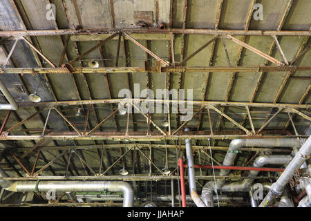 Vue à l'intérieur de l'ancienne usine de papier Eddy B E complexe dans Ottawa, Canada. Les usines ont été fermées en 2006-2007. Banque D'Images