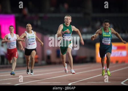 L'Afrique du Sud Charl Du Toit gagne le 200m masculin finale T37 au cours de la cinquième journée de l'athlétisme mondial 2017 Para au London Stadium. Banque D'Images