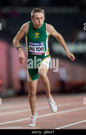 L'Afrique du Sud Charl Du Toit gagne le 200m masculin finale T37 au cours de la cinquième journée de l'athlétisme mondial 2017 Para au London Stadium. Banque D'Images