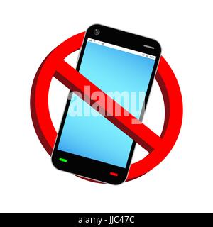 N'utilisez pas de signe d'interdiction téléphone vector Illustration de Vecteur