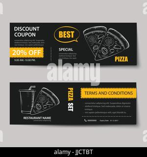 Coupon réduction fast food design plat modèle Illustration de Vecteur