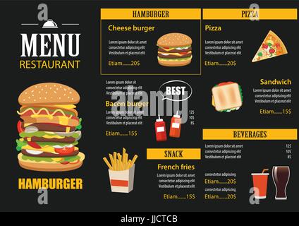 Restaurant Café vecteur graphique menu template modèle plat Illustration de Vecteur