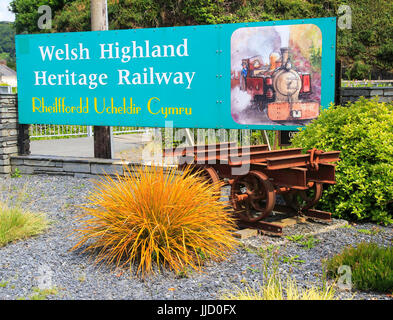 Patrimoine Welsh Highland Railway, Porthmadog, Gwynedd, au nord ouest du pays de Galles, Royaume-Uni Banque D'Images