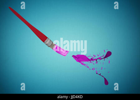 L'image graphique de pinceau rouge bleu contre l'arrière-plan de vignette Banque D'Images